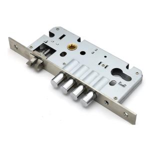 China Stainless Steel Mortise Cylinder Lock Body Anti Drill 4 Point 72mm Center size on sale