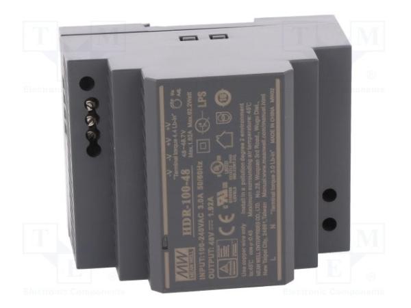 HDR-100-48 100W Din Rail Mount Power Supply , 48VDC 1.92A AC/DC Switching Power