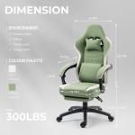 Office Chair with Gel Pad Arm Rest and Footrest Leather Material Storage Bags