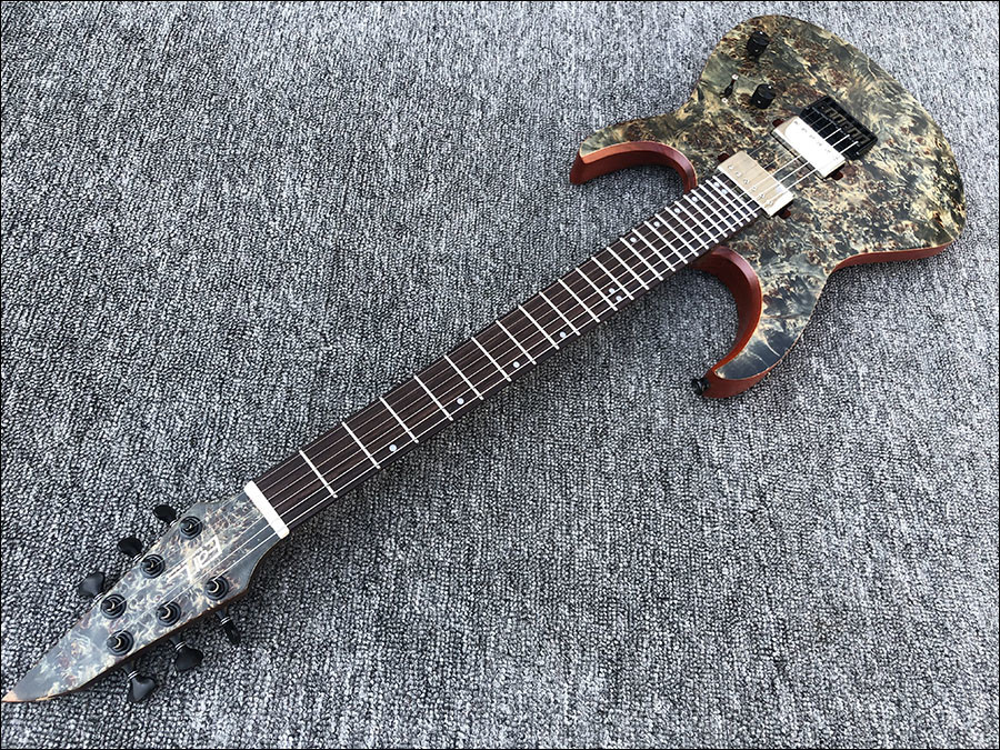 Custom Earts Electric Guitar with African Mahogany Body Black Hardware