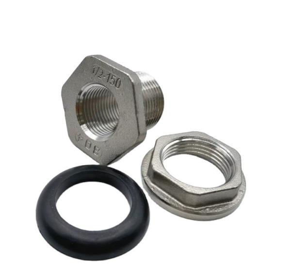 Hexagon Head Stainless Steel Toliet Water Tank Fittings featuring Male Thread