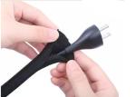 Self Wrapping Split Braided Wire Loom , Polyester Wrap Around Cable Sleeve Black