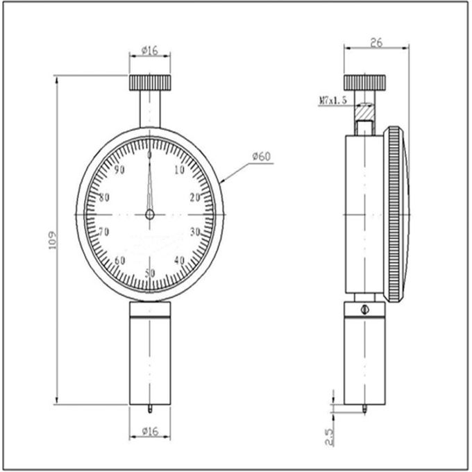 Rubber Testing Machine 2.5 Mm Presserdics 20~90HD Measurement Range