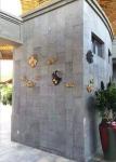 Exterior Wall Polished Granite Tiles High Gloss Grey Color Uniform Structure