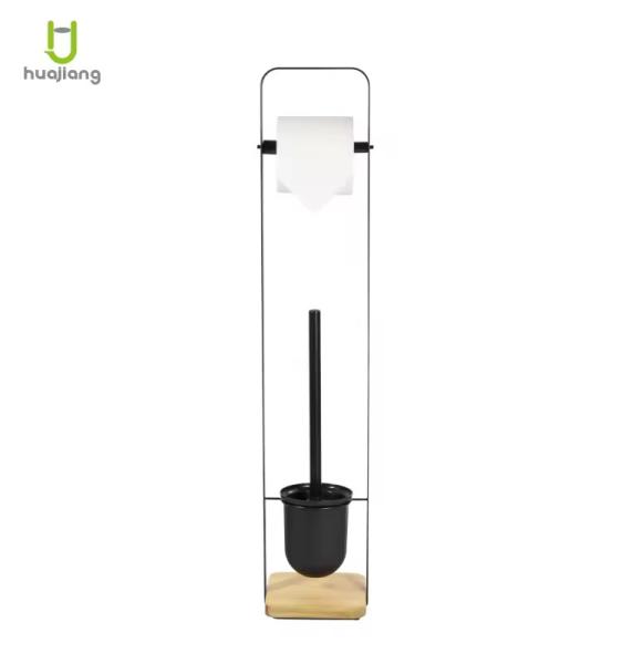Sustainable Bathroom Cleaning Tool Black Toilet Brush And Paper Holder With