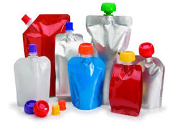 Customize Stand Up Spout Pouch Packaging , Food Grade 10 Colors Liquid Pouch