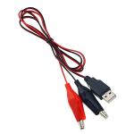 Crocodile Clamps Alligator Clip to USB A Male Test Wire Adapter Cable for
