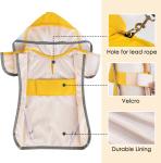 Dog Waterproof Raincoat with Poncho Hoodie, High Reflective Adjustable Yellow