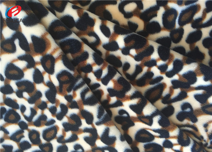 Stretching Polyester Spandex Velvet Fabric Animal Printed Warp Knitting Fabric
