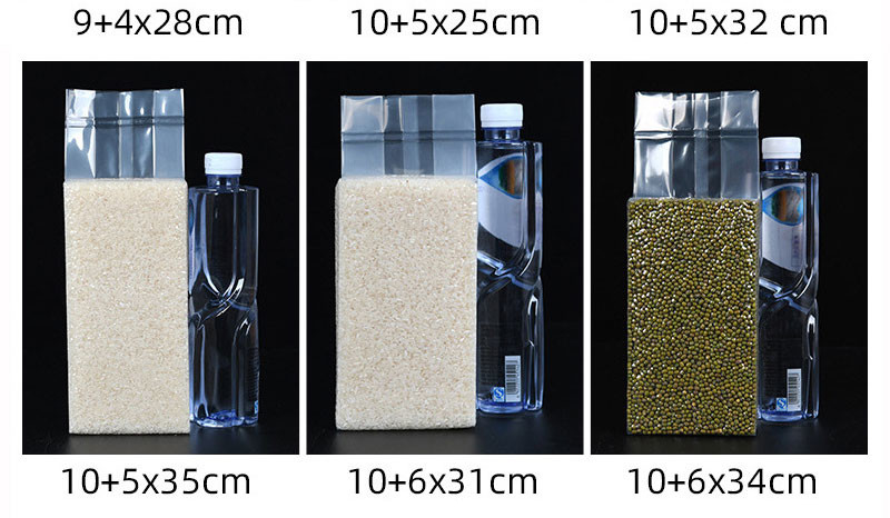 Rice Brick Square Vacuum Nylon Plastic Packaging Clear Rice Bag