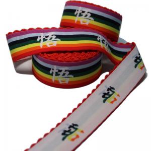 Wholesale 34mm Colored Jacquard Elastic Webbing Tooth Edge Nylon Elastic Tape from china suppliers