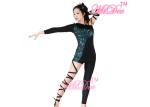 MiDee Jazz Tap Costumes Asymmetrical Sequined Feather Hip Hop Dance Costume