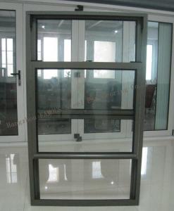 China Vertical Sliding 1.2mm Aluminum Storm Windows , Toughened 3mm Glass Sash Windows on sale