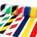 Adhesive Safety Striped Floor Marking Tape Roll BOPP Biaxially Oriented