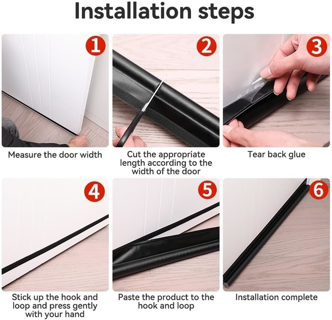 PU Leather Foam Self Adhesive Door Draft Stopper Door Bottom Seal