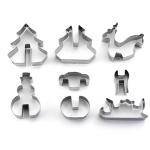 DIY Stainless Steel Christmas Series Cookie Cutter 3D Biscuit Mold Set