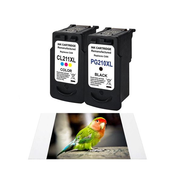One Set Remanufactured Ink Cartridges , Replacement Canon PG 210XL CL 211XL Black