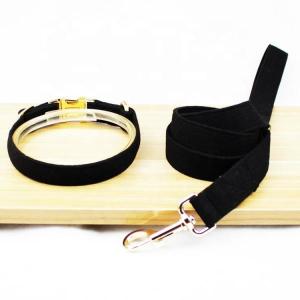 Wholesale 4 Size Dog Collars And Leashes Luxury Padded Decorative Velvet Customized Logo from china suppliers