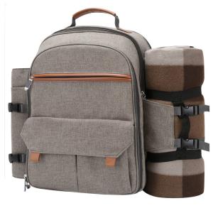 Wholesale 4 Shoulder Strap Picnic Backpack With Blanket 12.5'' x 8.6'' x 15.6'' from china suppliers