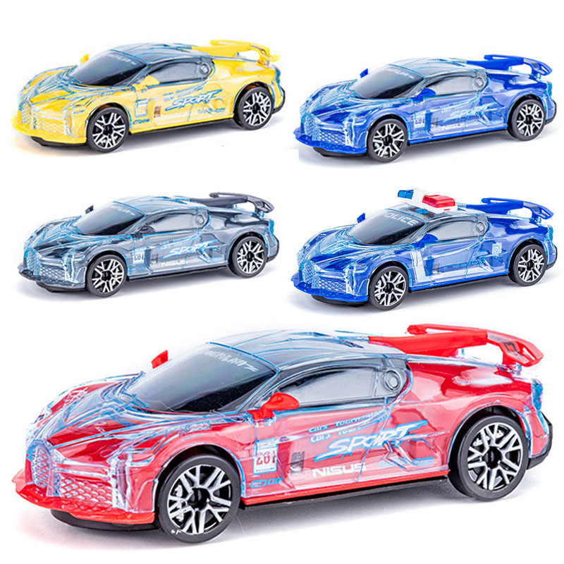 Friction Toy Car with Inertial Rebound Electric Function and Luminous Alloy Material