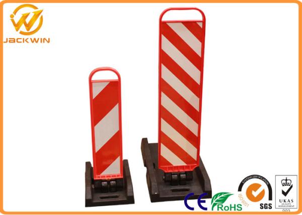 ABS Traffic Delineator Post , Collapsible Panel Bollard Rubber Base Reflective