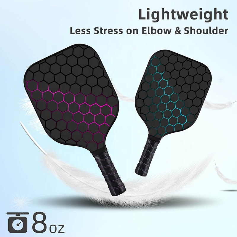 Fiberglass Core Pickleball Training Paddle Black Pickleball Paddle 16mm
