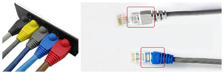 ABS Plastic Modular Plug Boot Red Cat6 FTP Shielded RJ45 Module