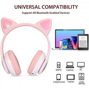 Wholesale Hot Sale Cat Ear B39 Wireless Headphone With LED Light Wireless Earphone Support TF Card Gaming Headset For Children from china suppliers