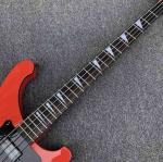 Red 4 strings Ricken 4003 Bass guitar,Rosewood fingerboard Black pick guard and