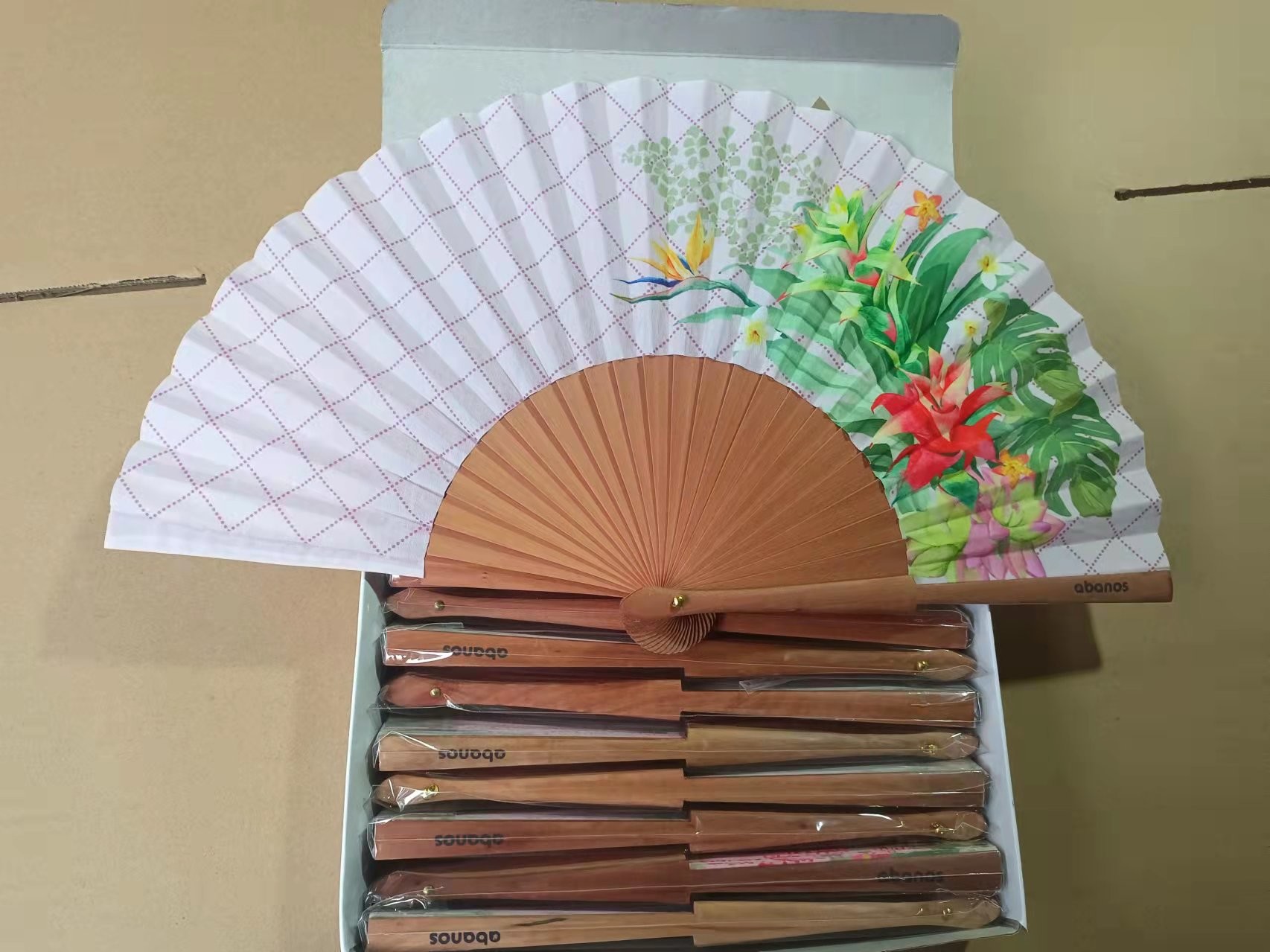 Wedding Spanish Personalised Cloth Wooden Iron Fan Fancy Black Custom Printed