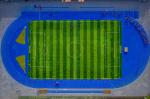 Blue Synthetic Tartan Running Track 13mm Thickness Sandwich Playground
