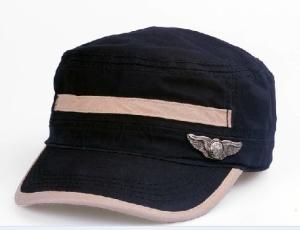 Wholesale wholesaler suppliers cotton&amp;acrylic black&amp;blueMilitary Caps Adjustable Army Caps OEM Service Caps Customized hat 57CM from china suppliers