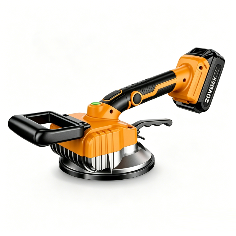 20V 2000mAh Tile Vibrator 9 Speed Portable Cordless Tile Suction Cup Vibrator for Tiling Work