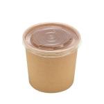 Disposable Kraft Paper Soup Cup Bowl With Paper Lid Take Away Lunch Packing