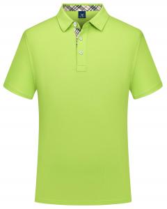 China Plain Dyed Mens Polo Shirt Customized Fabric Green Breathable T Shirt on sale