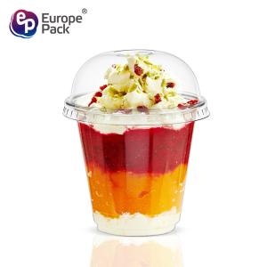 Wholesale Party supplies disposable dessert tools clear PET cup with dome lid from china suppliers