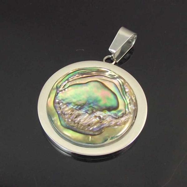 Supper Fashion Colorful White Black Pearl Shell Inlay Stainless Steel Pendant