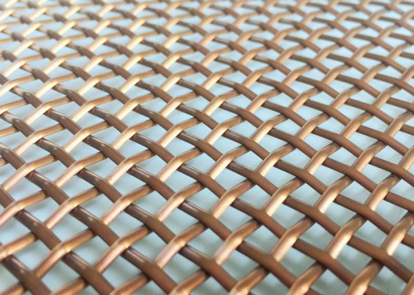 Stainless Steel Glass Laminated Wire Mesh Half Round Wire Copper Color For