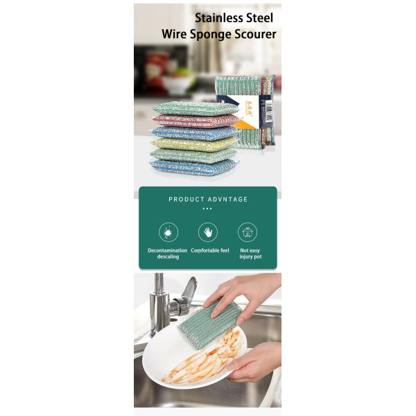 Eco-Friendly Metal Scouring Pad for Heavy-Duty Kitchen Cleaning
