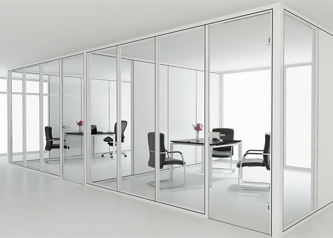 Sound Acoustic Glass Partition Long Service Life Single Glass Partition Wall Full Version