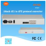 FCTEL 19 inch 75 Ohm 4E1 to 4 Ports 10/100Mbps Ethernet Isolated Protocol