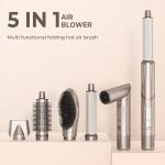 5 in 1 Foldable Hair Dryer Brush Wind Blow High-Speed Turbo Blow Dryer Brush