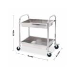 RK Bakeware China Foodservice NSF Double Line Tray Rack Trolley Stainless Steel