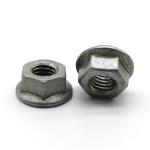 Hot Dip Galvanized 55μ Carbon Steel Flange Nuts Chambering Hex Non Serrated
