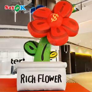 Wholesale Free 3d Design Commercial Giant Inflatable Rich Flower Inflatables Flowers Pot With LED Light from china suppliers