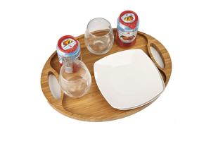 Wholesale Oval Shape High Quality Bamboo wood serving tray with handles bamboo serving tray from china suppliers