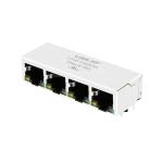 LPJE104BDNL Tab Down Yellow/Green LED 1X4 Port RJ45 Modular Jack Without