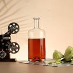 750ml Custom Clear Glass Alcohol Vodka Bottle for Hot Stamping in Beverage