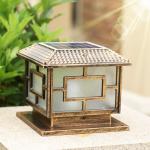 Black Bronze Aluminum Solar Pillar Light Energy Saving Fence Solar Post Cap