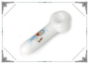Wholesale Rick / Morty Clear Glass Smoking Pipes White Borosilicate Glass Material from china suppliers